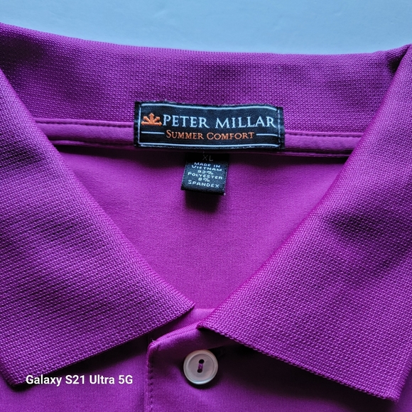 Peter Millar Summer Comfort Mens Golf Polo Logo 1961 Polo Horse Purple Size XL - Picture 4 of 7